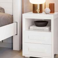 Mesa De Cabeceira 2 Gavetas Tóquio 100% Mdf - Casa Chick Branco - 5