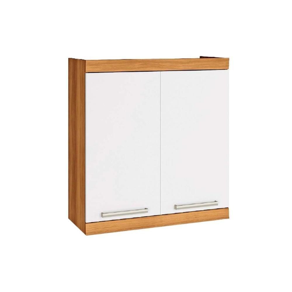 Armário Aéreo p/ Cozinha Burguesa Premium c/ 2 Portas 80cm Freijó/Branco - Nesher - 1