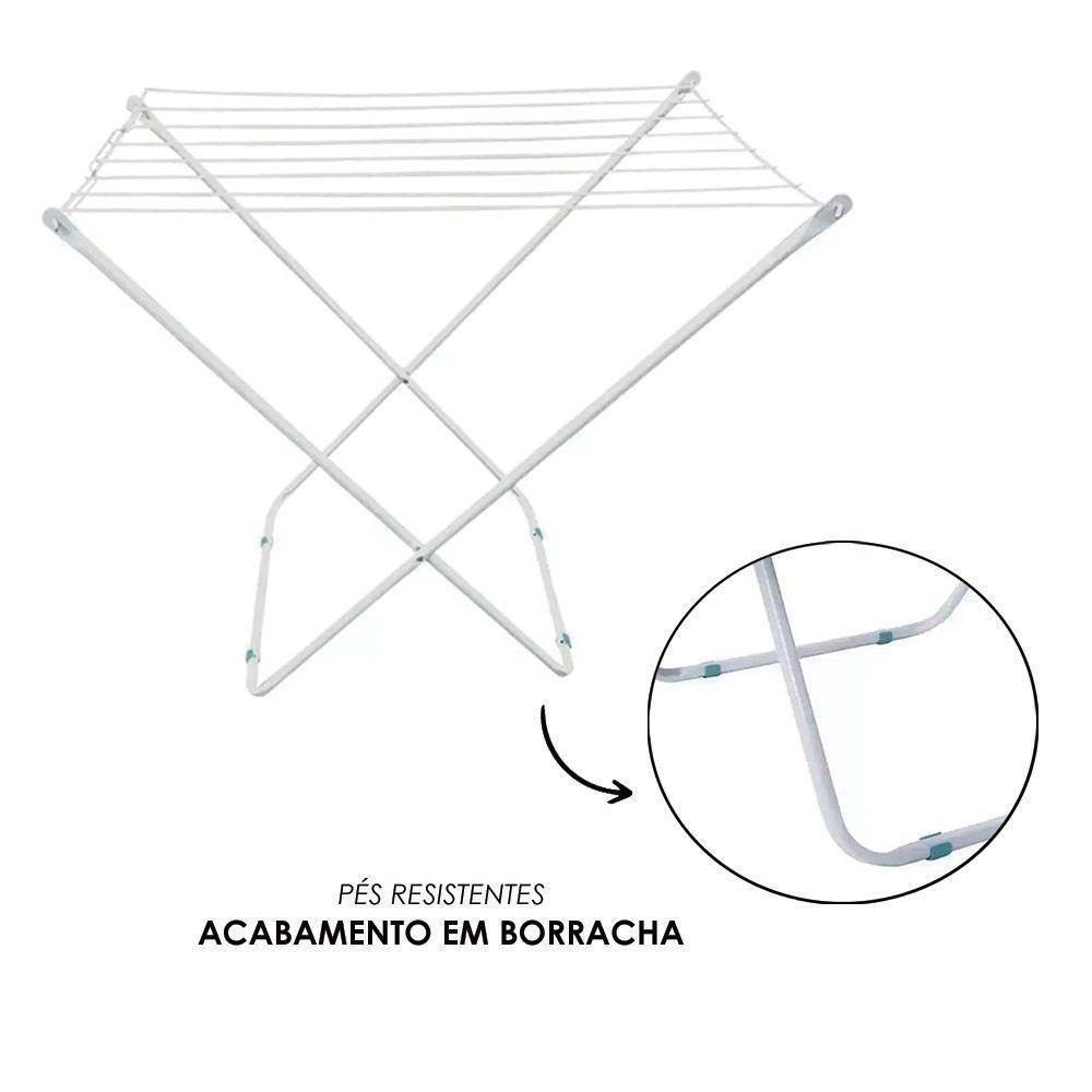 Varal De Chão Portátil Praticidade E Qualidade Sem Ocupar Muito Do Espaço - 3