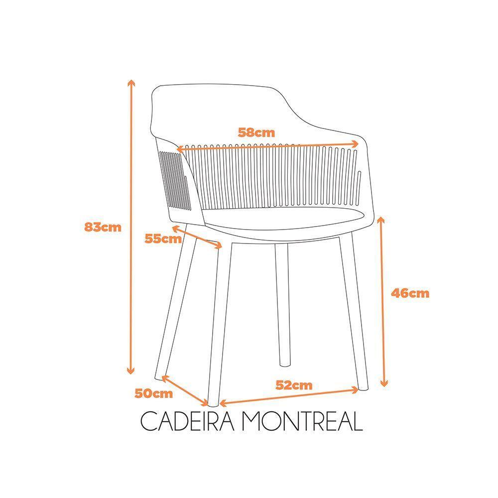 Kit Com 4 Cadeiras Montreal Com Estrutura Em Polipropileno Fratini Azul - 3