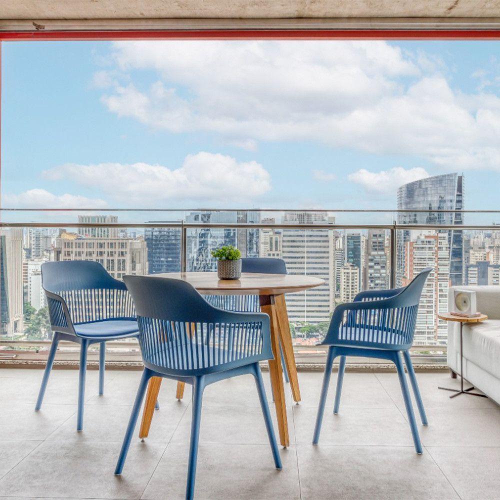 Kit Com 4 Cadeiras Montreal Com Estrutura Em Polipropileno Fratini Azul - 4