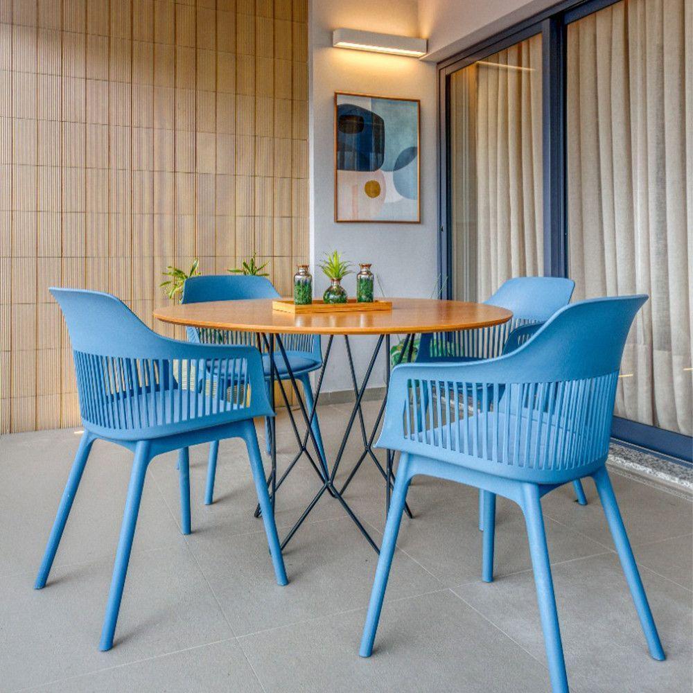 Kit Com 4 Cadeiras Montreal Com Estrutura Em Polipropileno Fratini Azul - 5