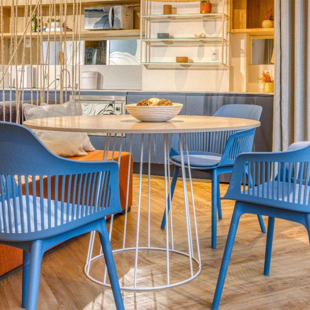 Kit Com 4 Cadeiras Montreal Com Estrutura Em Polipropileno Fratini Azul - 7