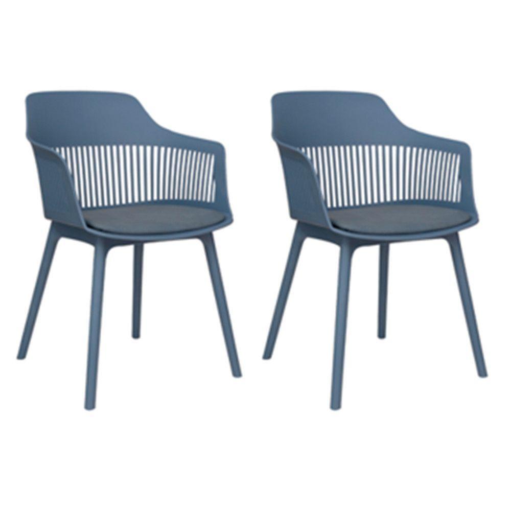 Kit Com 2 Cadeiras Montreal Com Estrutura Em Polipropileno Fratini Azul - 1