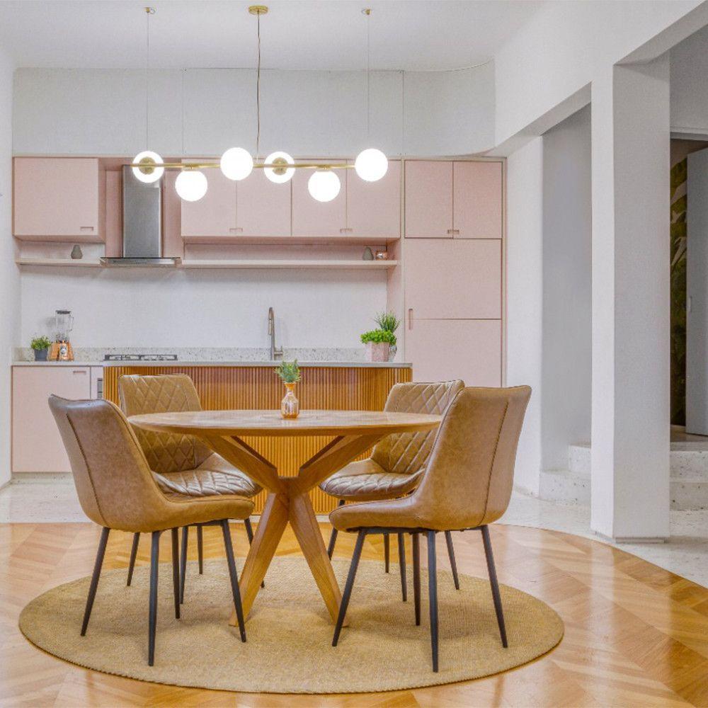 Kit Com 2 Cadeiras Haifa Assento Em Mdf E Base Em Aço Fratini Caramelo - 8