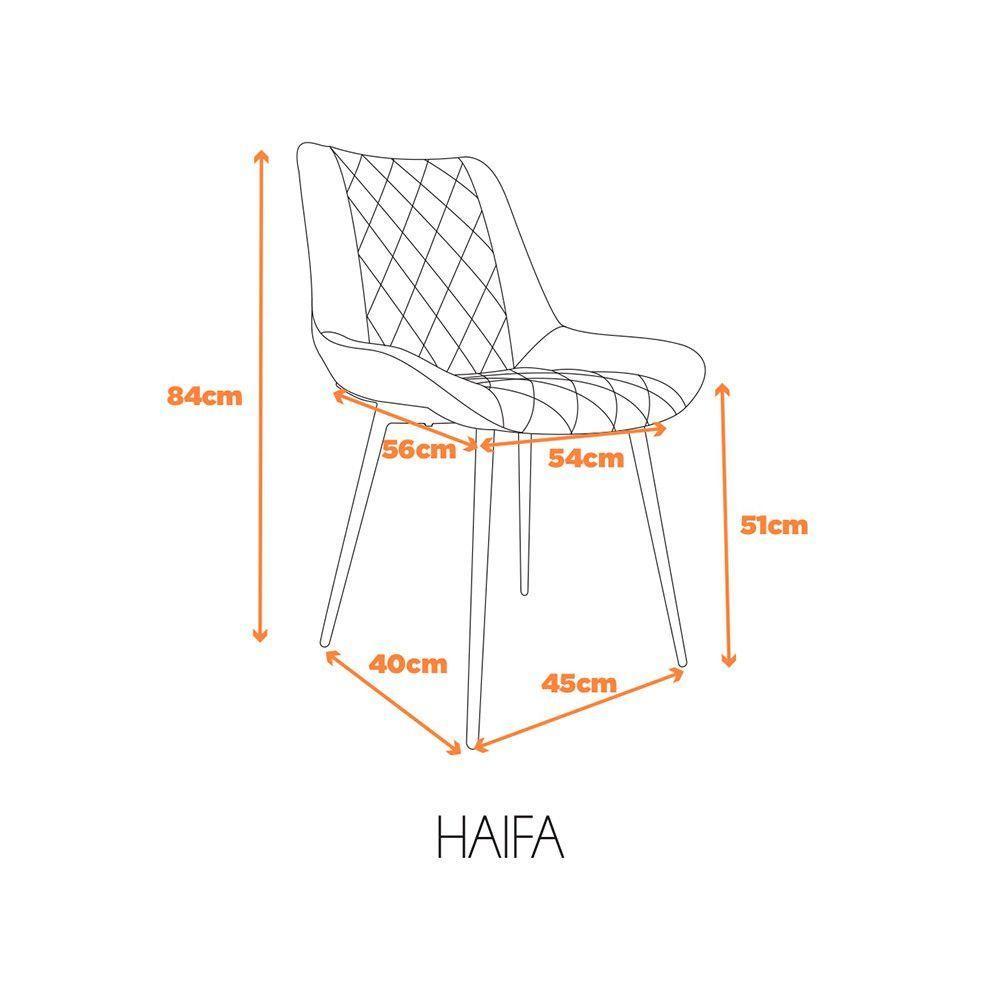 Kit Com 2 Cadeiras Haifa Assento Em Mdf E Base Em Aço Fratini Caramelo - 9