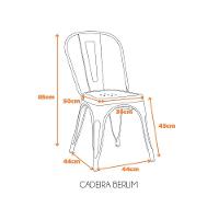 Kit Com 2 Cadeiras Berlim Estrutura Em Aço Com Pintura Automotiva Fratini Preto - 5