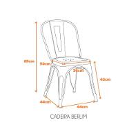 Kit Com 4 Cadeiras Berlim Estrutura Em Aço Com Pintura Automotiva Fratini Preto - 5
