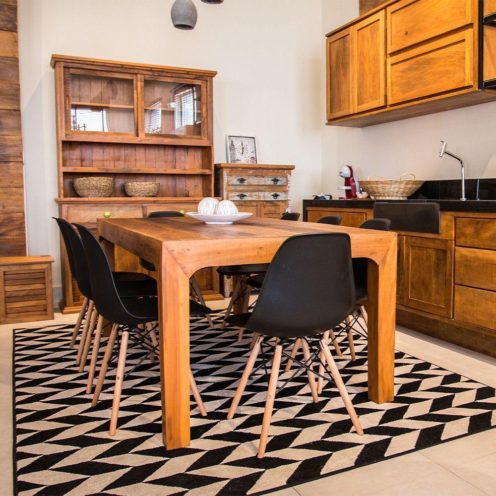 Kit Com 2 Cadeiras Flórida Sem Braço Assento Em Polipropileno E Base Madeira Fratini Preto - 3