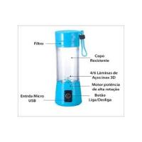 Mini Liquidificador Portátil 380Ml 10W Bivolt - Azul - 2