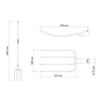 Forcado Reto De Arame Com 4 Dentes Tramontina Em Aço Com Cabo De Madeira 120 Cm Tramontina - 3