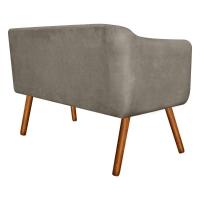 Sofá Retrô Namoradeira Julia 2 Lugares Suede Marrom Rato Com Strass - D\'rossi - 5