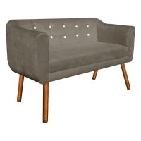 Sofá Retrô Namoradeira Julia 2 Lugares Suede Marrom Rato Com Strass - D\'rossi - 6