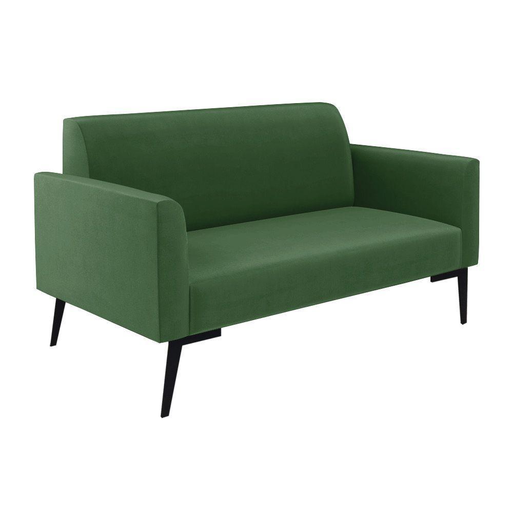 Sofá Namoradeira Com 2 Poltronas Pés Villach Marisa Suede D03 - D\'rossi Cor Verde - 4