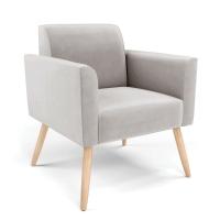 Sofá Namoradeira Com Poltrona Pés Palito Natural Marisa Veludo D03 - D\'rossi Cor Cinza - 2