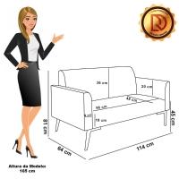 Sofá Namoradeira Com 2 Poltronas Pés Villach Marisa Suede D03 - D\'rossi Cor Marrom Rato - 2