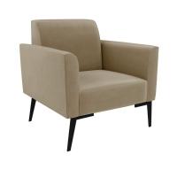 Sofá Namoradeira Com 2 Poltronas Pés Villach Marisa Suede D03 - D\'rossi Cor Marrom Rato