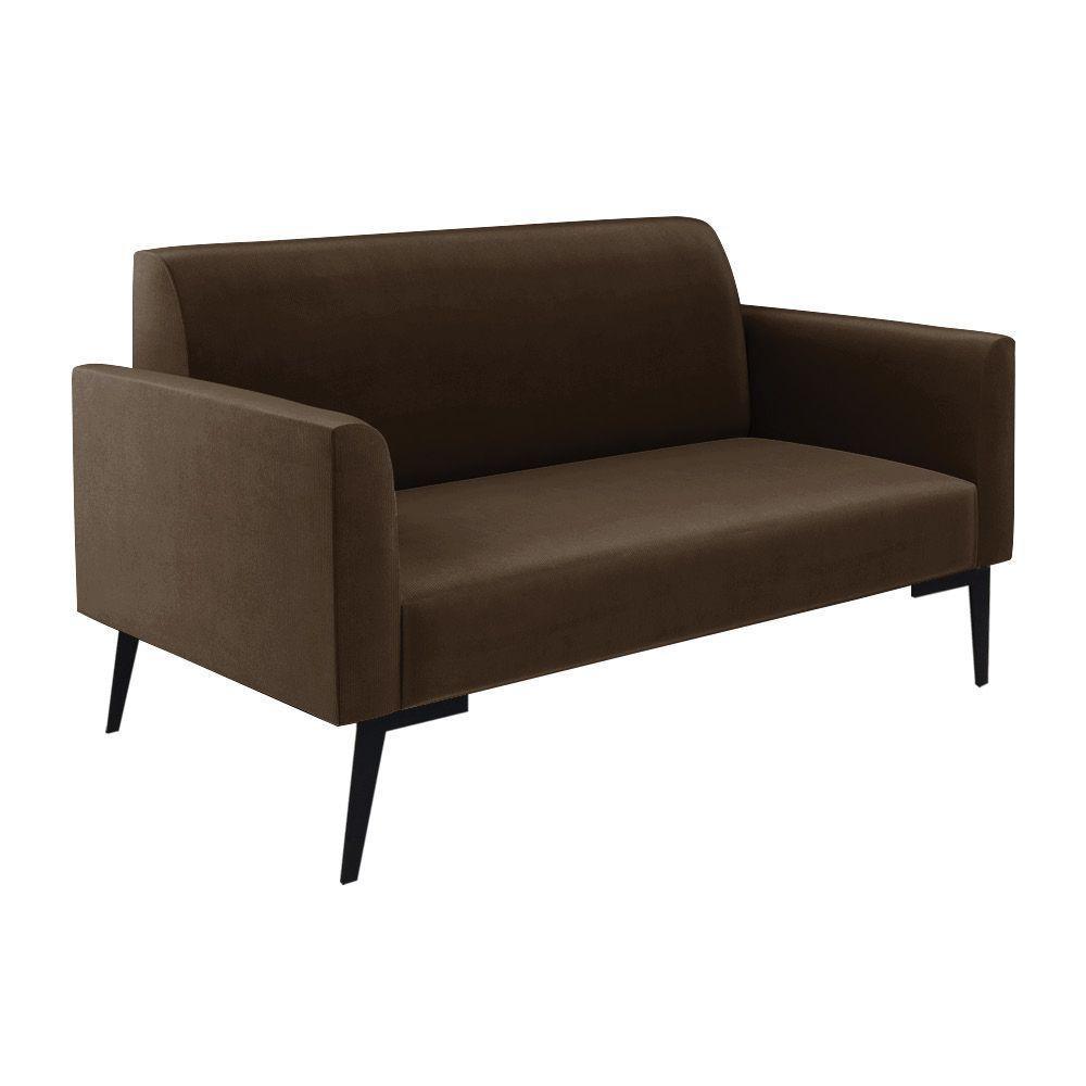 Sofá Namoradeira Com 2 Poltronas Pés Villach Marisa Suede D03 - D\'rossi Cor Marrom - 6