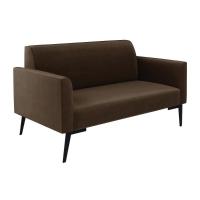 Sofá Namoradeira Com 2 Poltronas Pés Villach Marisa Suede D03 - D\'rossi Cor Marrom - 6