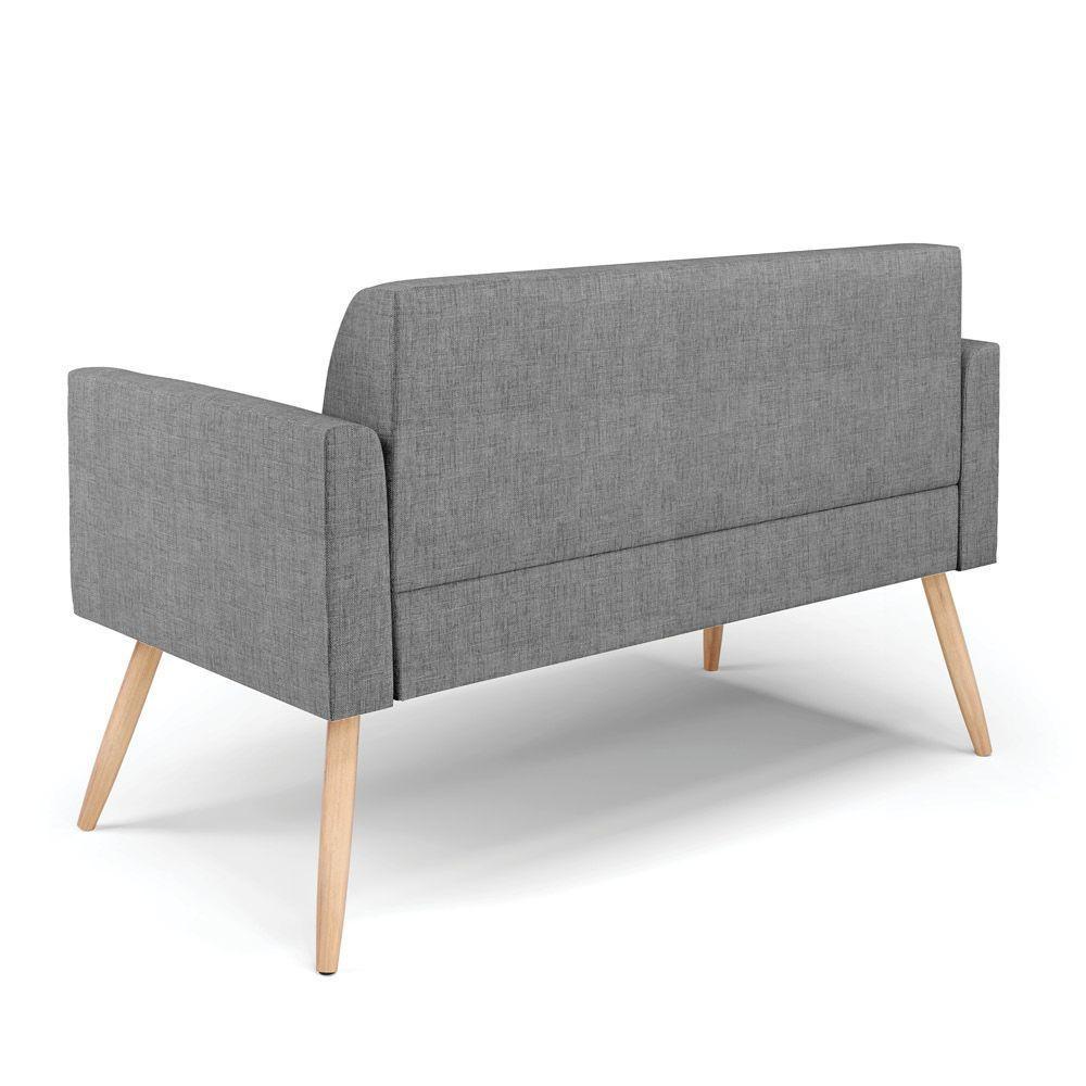 Sofá Namoradeira Com 2 Poltronas Pés Palito Natural Marisa Linho D03 - D\'rossi Cor A26 Grafite - 8