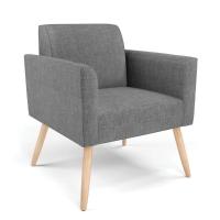 Sofá Namoradeira Com 2 Poltronas Pés Palito Natural Marisa Linho D03 - D\'rossi Cor A26 Grafite - 3