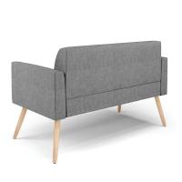 Sofá Namoradeira Com 2 Poltronas Pés Palito Natural Marisa Linho D03 - D\'rossi Cor A26 Grafite - 8