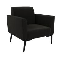Sofá Namoradeira Com 2 Poltronas Pés Villach Marisa Suede D03 - D\'rossi Cor Preto - 6