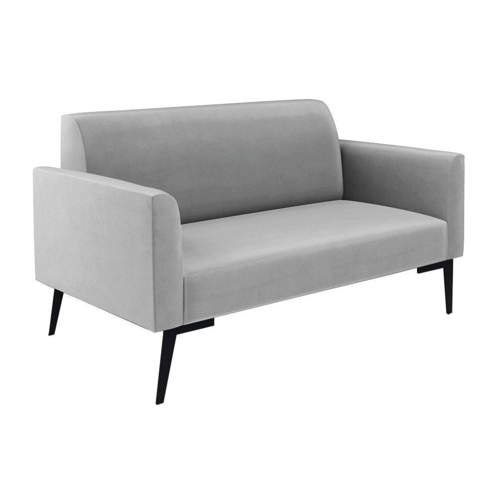 Sofá Namoradeira Com 2 Poltronas Pés Villach Marisa Suede D03 - D\'rossi Cor Cinza - 2