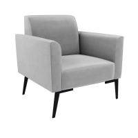 Sofá Namoradeira Com 2 Poltronas Pés Villach Marisa Suede D03 - D\'rossi Cor Cinza - 5