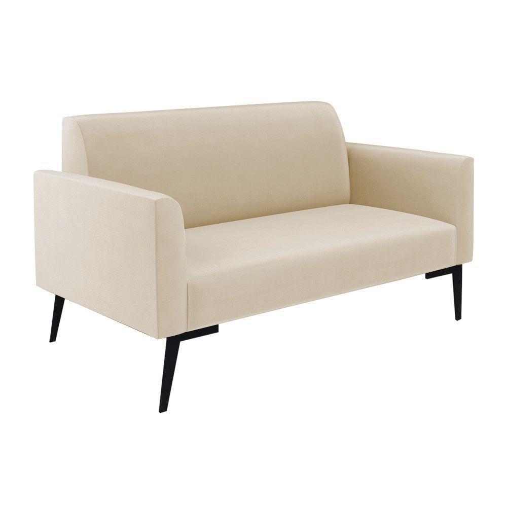 Sofá Namoradeira Com 2 Poltronas Pés Villach Marisa Suede D03 - D\'rossi Cor Bege - 5