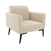 Sofá Namoradeira Com 2 Poltronas Pés Villach Marisa Suede D03 - D\'rossi Cor Bege - 6