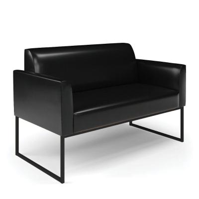 Sofá Namoradeira Base Industrial Preto Marisa Corano D03 - D\'rossi Cor Preto