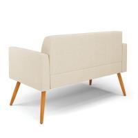 Sofá Namoradeira Com 2 Poltronas Pés Palito Castanho Marisa Linho D03 - D\'rossi Cor A19 Bege - 2