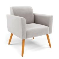 Sofá Namoradeira Com 2 Poltronas Pés Palito Castanho Marisa Veludo D03 - D\'rossi Cor Cinza - 5