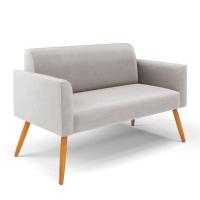 Sofá Namoradeira Com 2 Poltronas Pés Palito Castanho Marisa Veludo D03 - D\'rossi Cor Cinza - 7