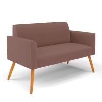 Sofá Namoradeira Com 2 Poltronas Pés Palito Castanho Marisa Veludo D03 - D\'rossi Cor Rose - 2