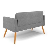 Sofá Namoradeira Com 2 Poltronas Pés Palito Castanho Marisa Linho D03 - D\'rossi Cor A26 Grafite