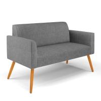 Sofá Namoradeira Com 2 Poltronas Pés Palito Castanho Marisa Linho D03 - D\'rossi Cor A26 Grafite - 6