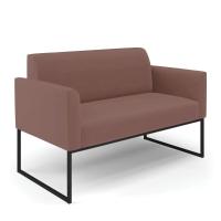 Sofá Namoradeira Com 2 Poltronas Base Industrial Preto Marisa Veludo D03 - D\'rossi Cor Rose - 8
