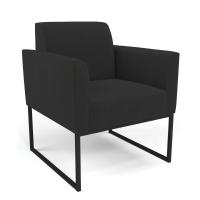 Sofá Namoradeira Com 2 Poltronas Base Industrial Preto Marisa Veludo D03 - D\'rossi Cor Preto - 3