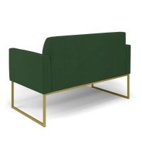 Sofá Namoradeira Com 2 Poltronas Base Industrial Dourado Marisa Veludo D03 - D\'rossi Cor Verde - 6
