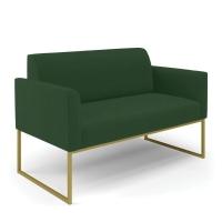 Sofá Namoradeira Com 2 Poltronas Base Industrial Dourado Marisa Veludo D03 - D\'rossi Cor Verde - 8