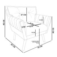 Poltrona Anitta Suede Pés Palito Castanho D\'rossi Cor Azul Marinho - 2