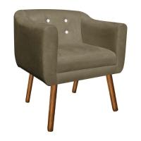 Poltrona Julia Suede Marrom Rato Com Strass Pés Palito D\'rossi - 3