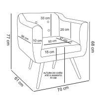 Poltrona Julia Suede Marrom Rato Com Strass Pés Palito D\'rossi - 6