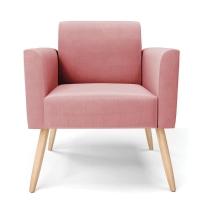 Kit 2 Poltronas Pés Palito Natural Marisa Suede D03 - D\'rossi Cor Rose - 6