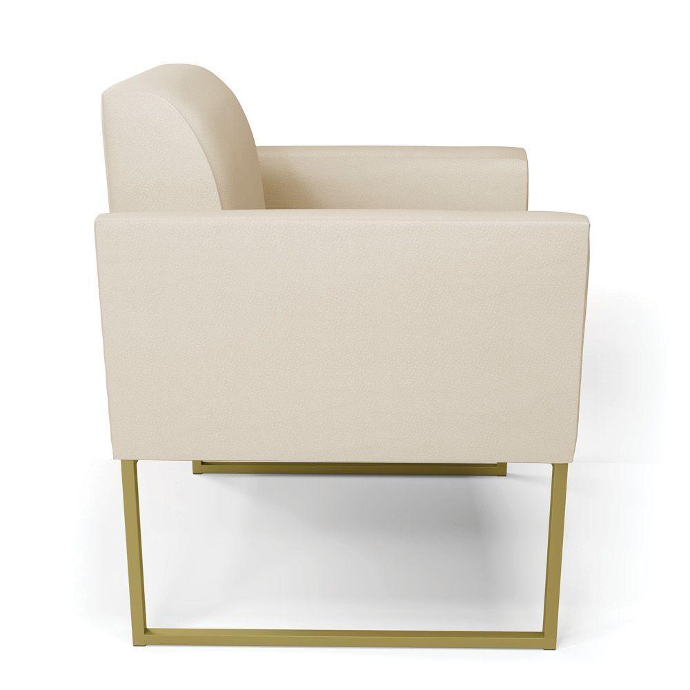 Kit 2 Poltronas Base Industrial Dourado Marisa Corino D03 - D\'rossi Cor Branco - 4