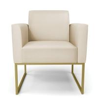 Kit 2 Poltronas Base Industrial Dourado Marisa Corino D03 - D\'rossi Cor Branco - 2