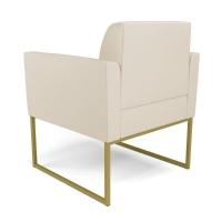 Kit 2 Poltronas Base Industrial Dourado Marisa Corino D03 - D\'rossi Cor Branco - 5