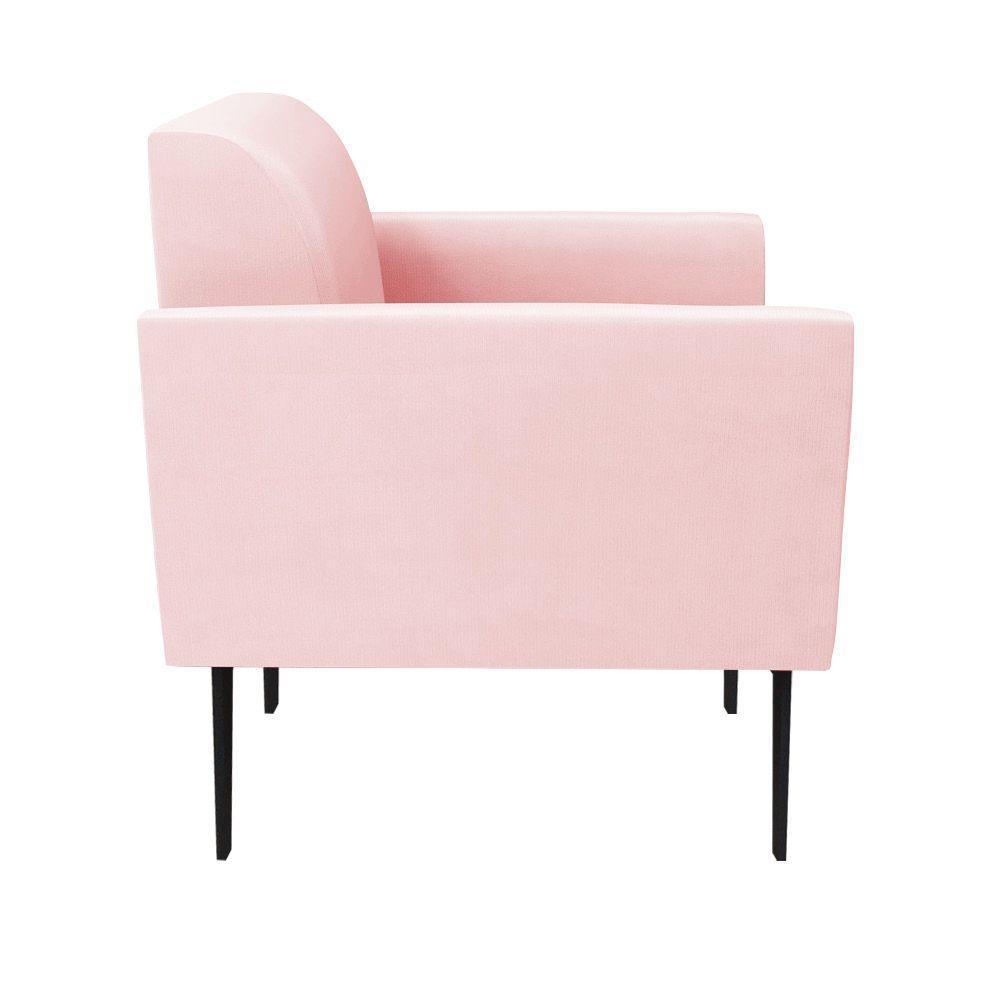 Kit 2 Poltronas Pés Villach Marisa Suede D03 - D\'rossi Cor Rosa Bebê - 2